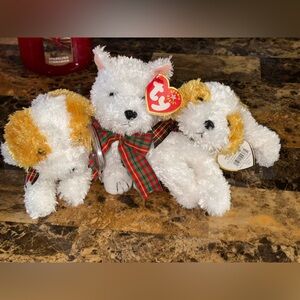 🧸 TY Fuzzy Beanie Babies Dog Lot – Darling & Kirby – Lot of 3 (1999–2001) 🐾
